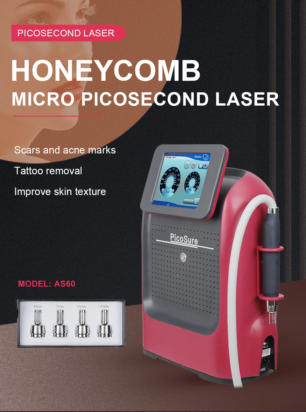 Pico Laser Spot Removal Q-Switched Picosecond Laser for Beauty Center